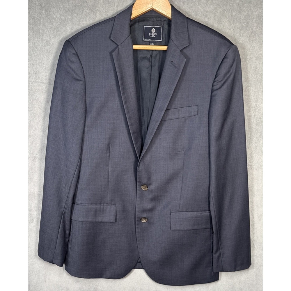 J.Crew Thompson Blazer Men's 38R Navy Wool Two Button Sport Coat Preppy